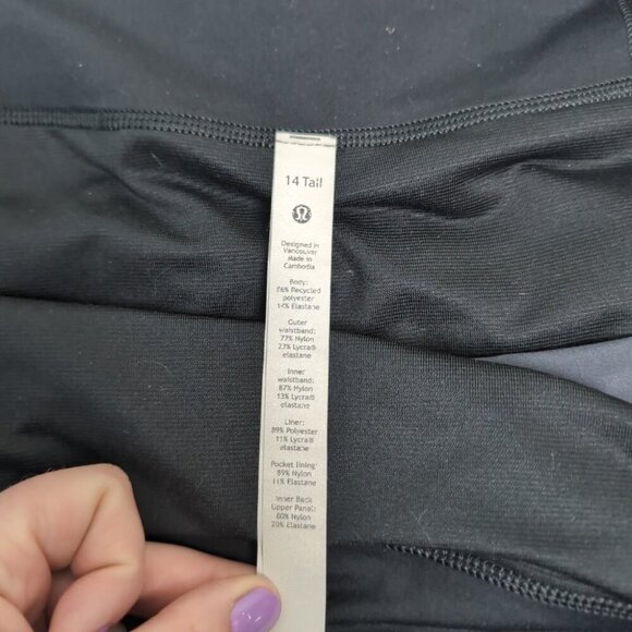 Lululemon Speed Up Short Incognito Camo Grey Women Size 14 Tall - Picture 5 of 7